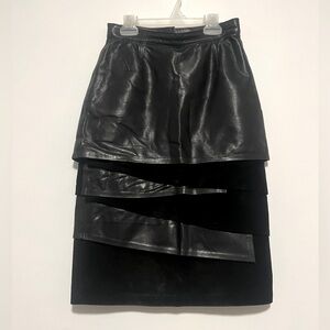 Vintage leather layered skirt